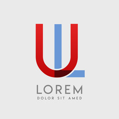 UL logo letters with "blue and red" gradation