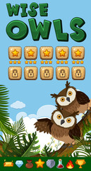 Naklejka premium Background design for game with wise owls