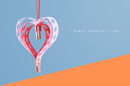 Hearts with angels a good congratulatory card happy Valentain day.
