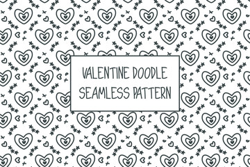 Valentine doodle pattern. Design of hand drawn elements for St. Valentine's day, wedding, proposal.