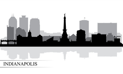Obraz premium Indianapolis city skyline silhouette background