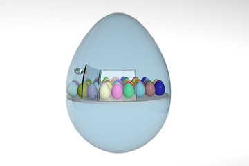 3d rendering of an glass easter egg