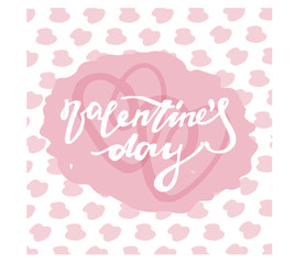 Hand drawn doodle banner- Happy Valentines Day. Love you