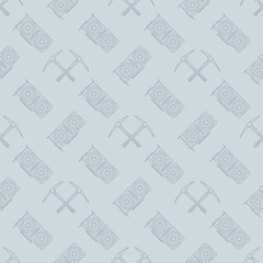 crypto currency mining seamless pattern.
