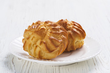Profiteroles on plate
