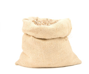 Fototapeta na wymiar wheat grain in bag