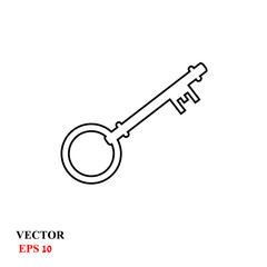 icon old key. vector illustration