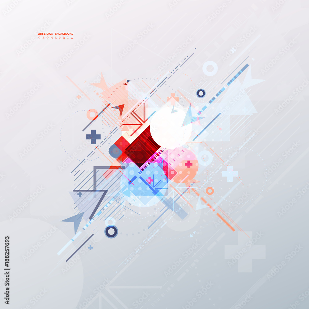 Poster abstract background with colorful geometric elements. technology design.