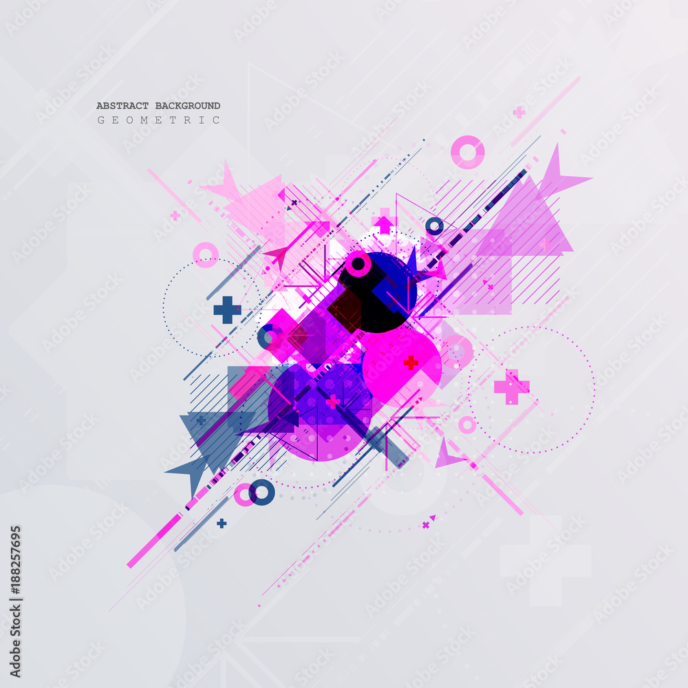 Poster abstract background with colorful geometric elements. technology design.