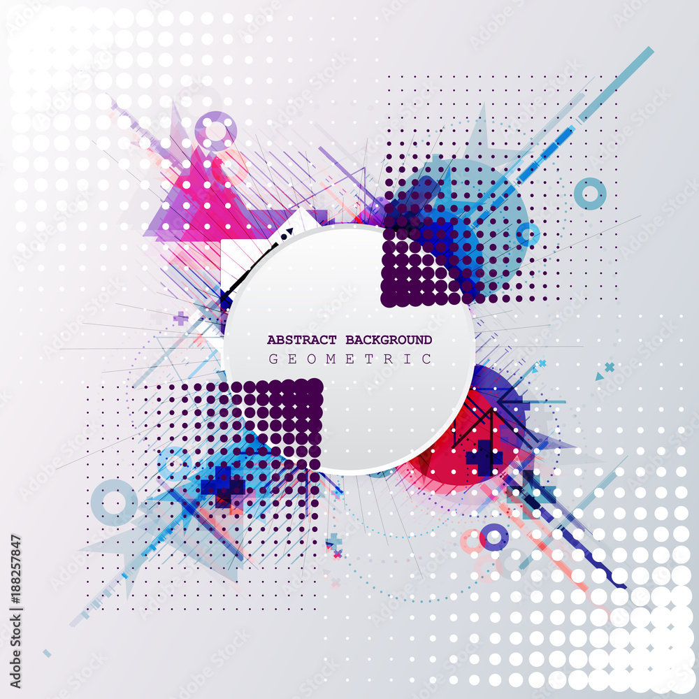 Poster abstract background with colorful geometric elements. technology design.