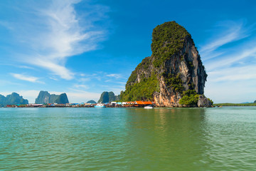 Obraz premium Ko Panyi fishing village at Phang Nga Bay in Thailand