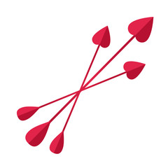 Bunch of Cupid arrows.festive attribute of St. Valentine's day, February 14.set of arrows of Cupid, vector icon illustration isolated layers on a white background.