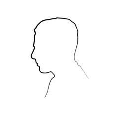 the contour of the male profile. vector illustration