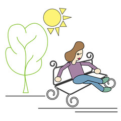 The girl in the park