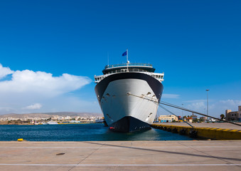 Cruise ship docked in port of Piraeus, Greece