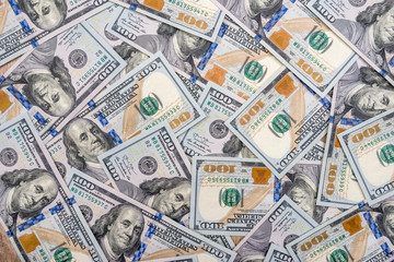 100 new dollar banknote as background for desing