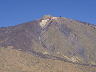 view on colorful volcano pico del teide highest spanish mountain in tenerife canary island with...