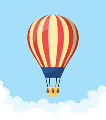 Naklejka premium Flat hot air balloon