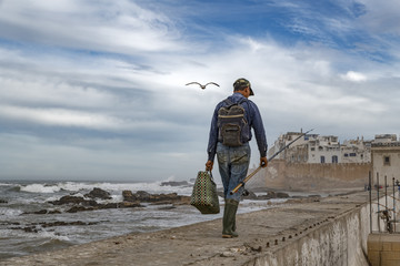 Essaouira Marokko Fischer mit Booten und Netzen