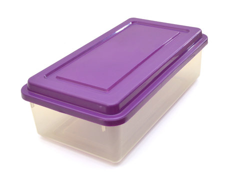 a pile of plastic container on a white background