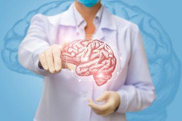 Doctor clicks on the human brain .
