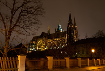 Obraz premium Prague Castle at night