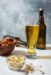 Buffalo style chicken wings served with cold beer