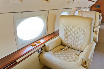 Interior of a corporate jet 