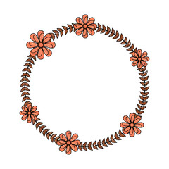 flower crown emblem  icon image vector illustration design 