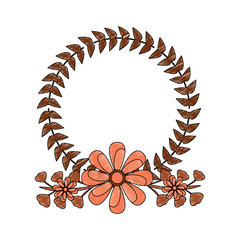 flower crown emblem  icon image vector illustration design 