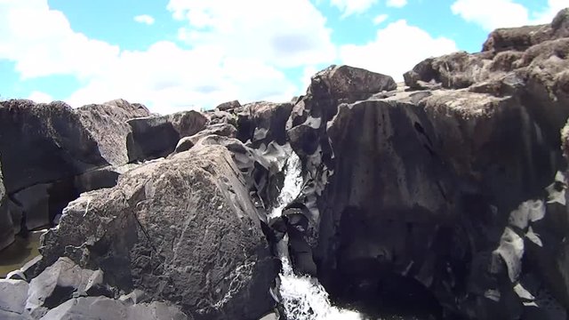 Jumping in the river