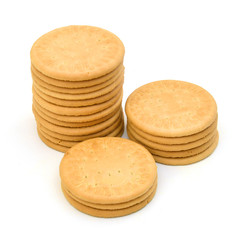 Cracker photographed in studio on white isolated background