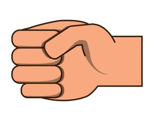 hand with  clenched fist 