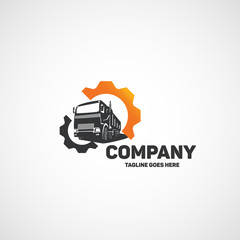 Vector construction heavy truck logo.