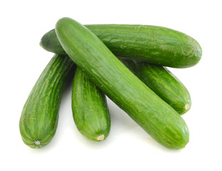 fresh cucumbers isolated on white