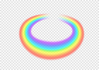 Obraz premium Rainbow round with limpid section edge isolated on transparent background