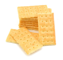 Crackers isolated on white, clipping path included