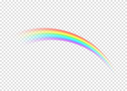 Rainbow with limpid section edge isolated on transparent background