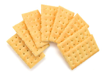 Crackers isolated on white, clipping path included