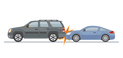 Fototapeta na wymiar Auto accident involving two cars, isolated on white background. Vector illustration. 
