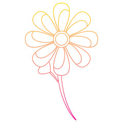 flower stem leaves bloom floral ornament image vector illustration   line color