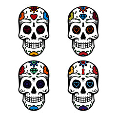 Set of Mexican skulls