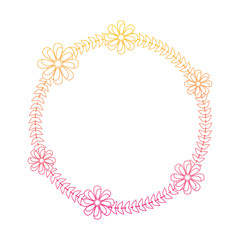 wreath floral petals ornament decoration romantic vector illustration   line color