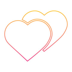 love hearts valentines day symbol vector illustration line color