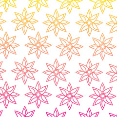 seamless pattern flower natural decoration vector illustration line color