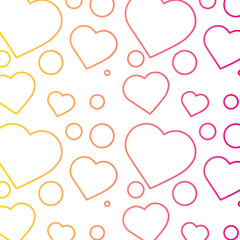 romantic heart love pattern image vector illustration line color