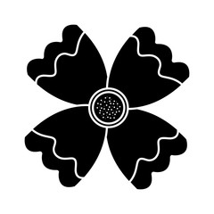 flower topview icon image vector illustration design  black and white