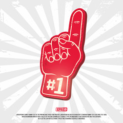 3d foam finger - fan finger. Modern professional vector