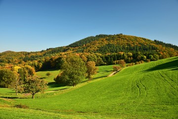 Landschaft zwischen Ursenbach und Oberflockenbach im Odenwald 