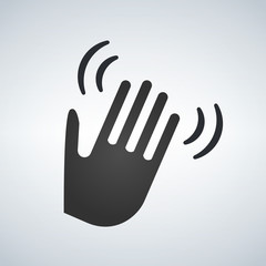Obraz premium waving hand vector icon isolated on white background